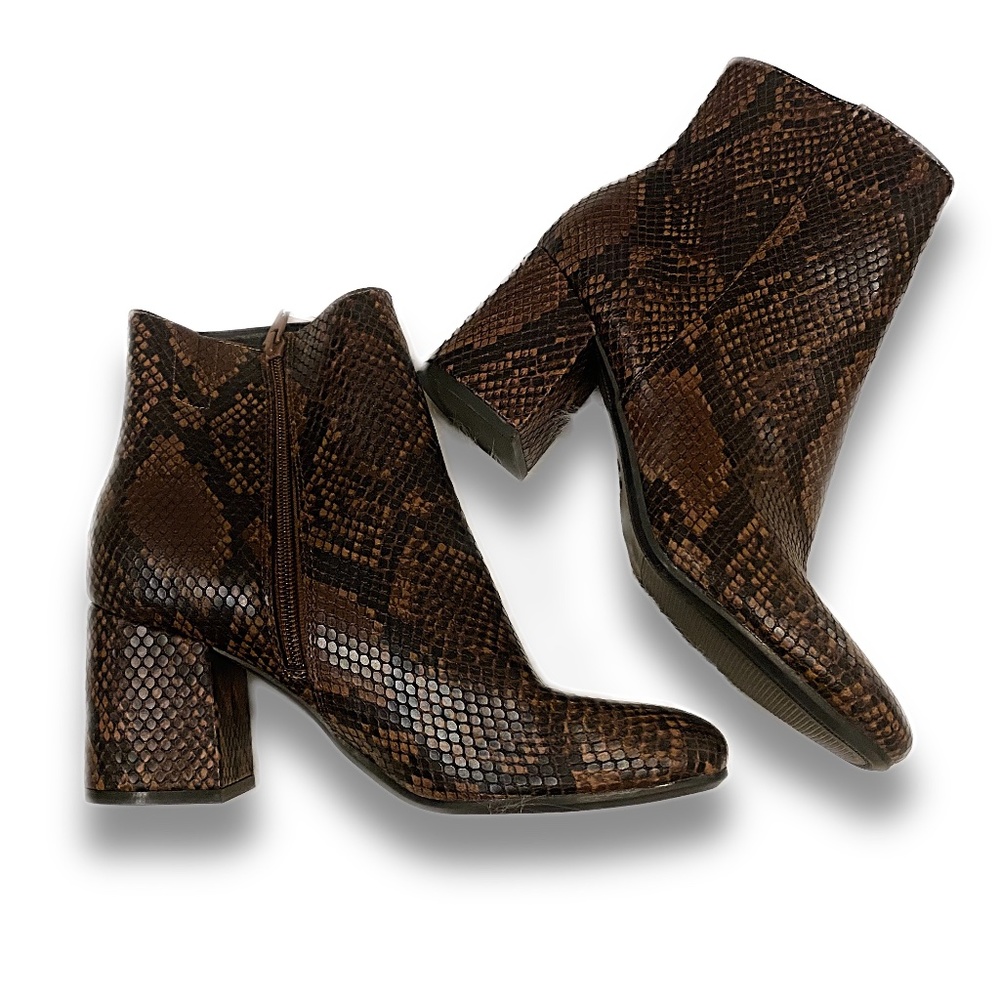 *Brown Snake Skin Heel Bootie*